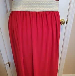 Red Maxi Skirt